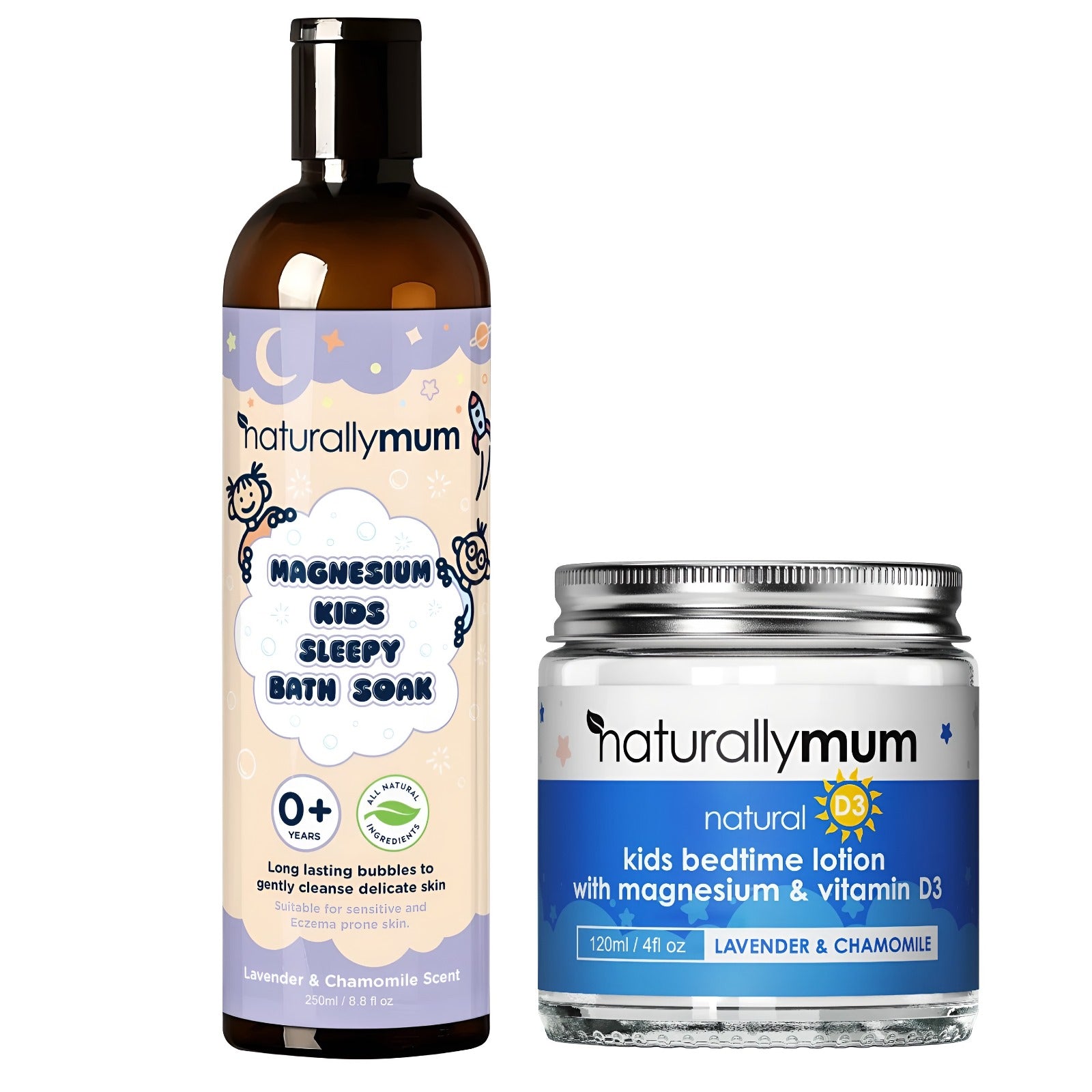 Kids Magnesium Lotion with Vitamin D and Magnesium Sleepy Bath Soak Bundle