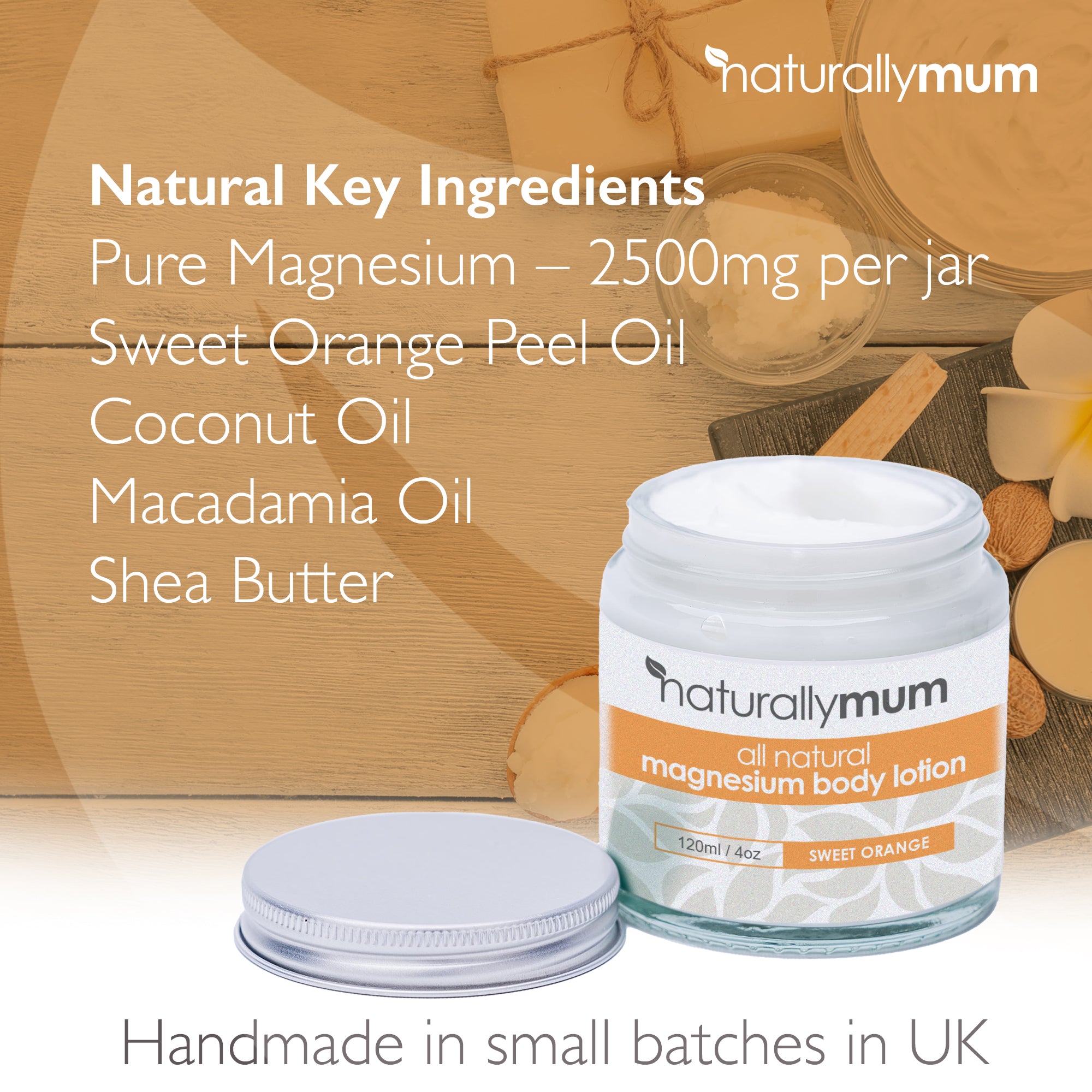 NaturallyMum Magnesium Body Lotion | Sweet Orange | 4fl oz