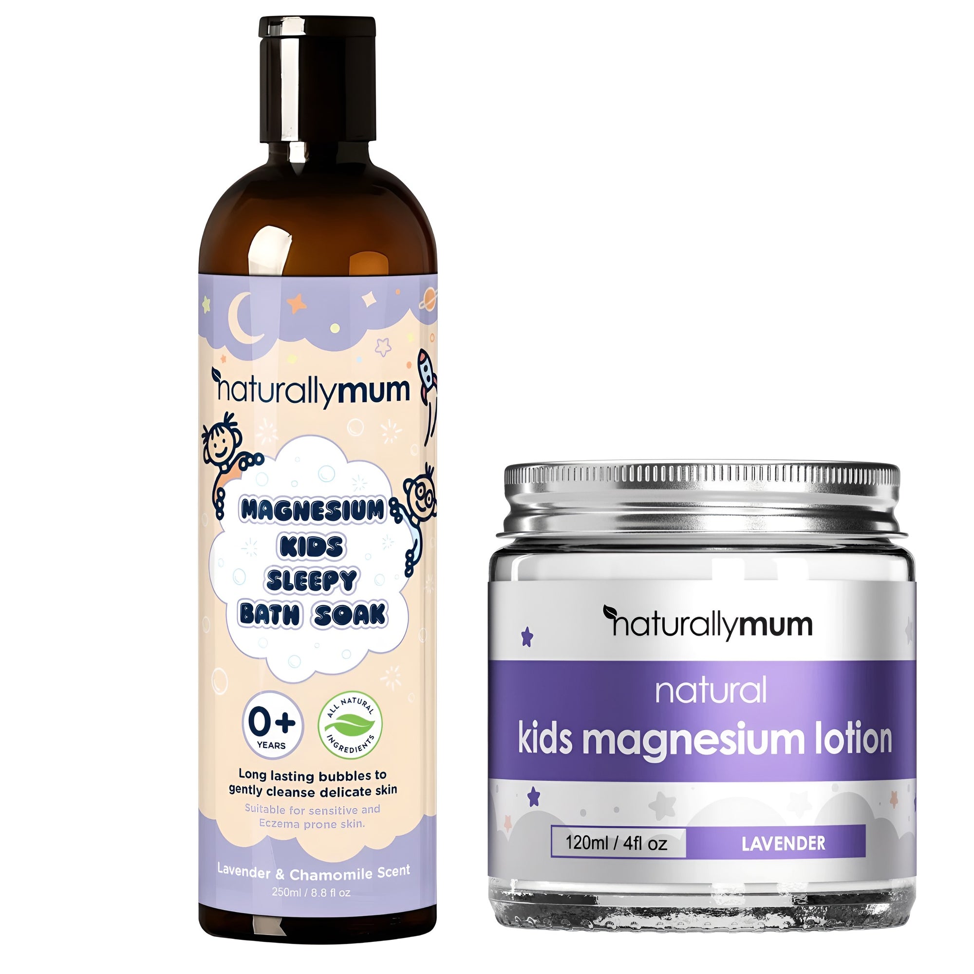 Kids Magnesium Lotion and Magnesium Sleepy Bath Soak Bundle