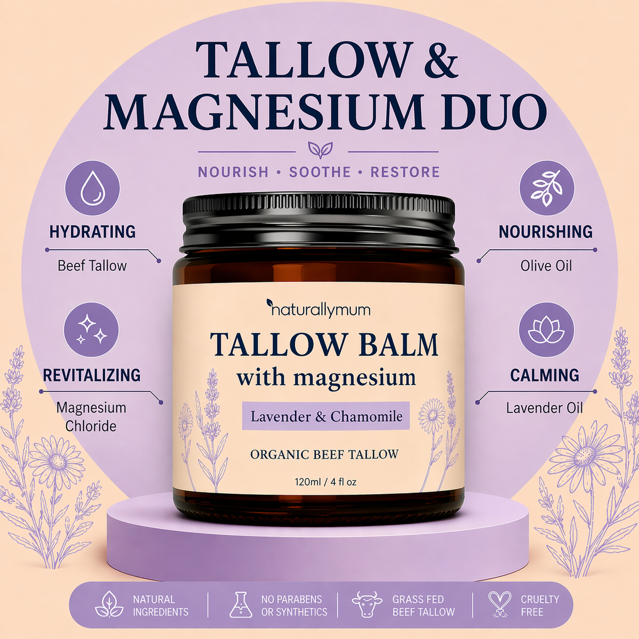 Tallow Balm with Magnesium 120ml