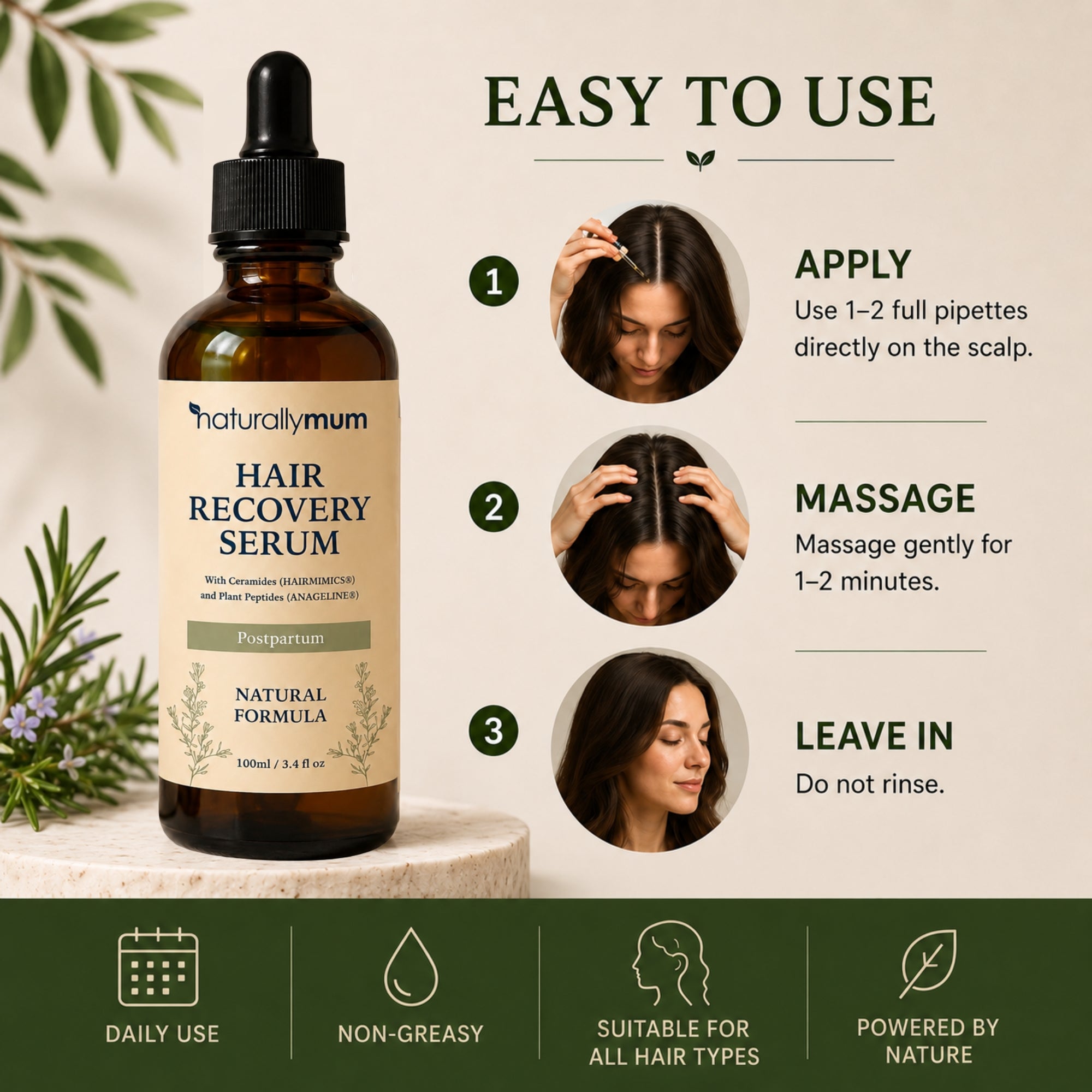 Postpartum Recovery Duo | Hair Recovery Serum &amp; Scar Balm