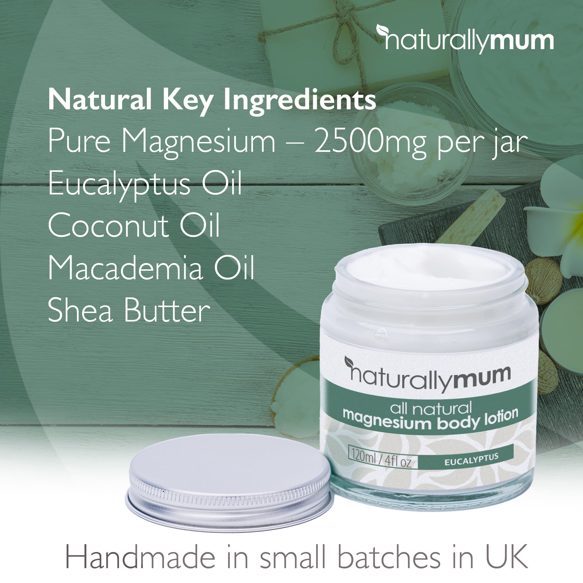 NaturallyMum Magnesium Body Lotion | Eucalyptus | 120ml