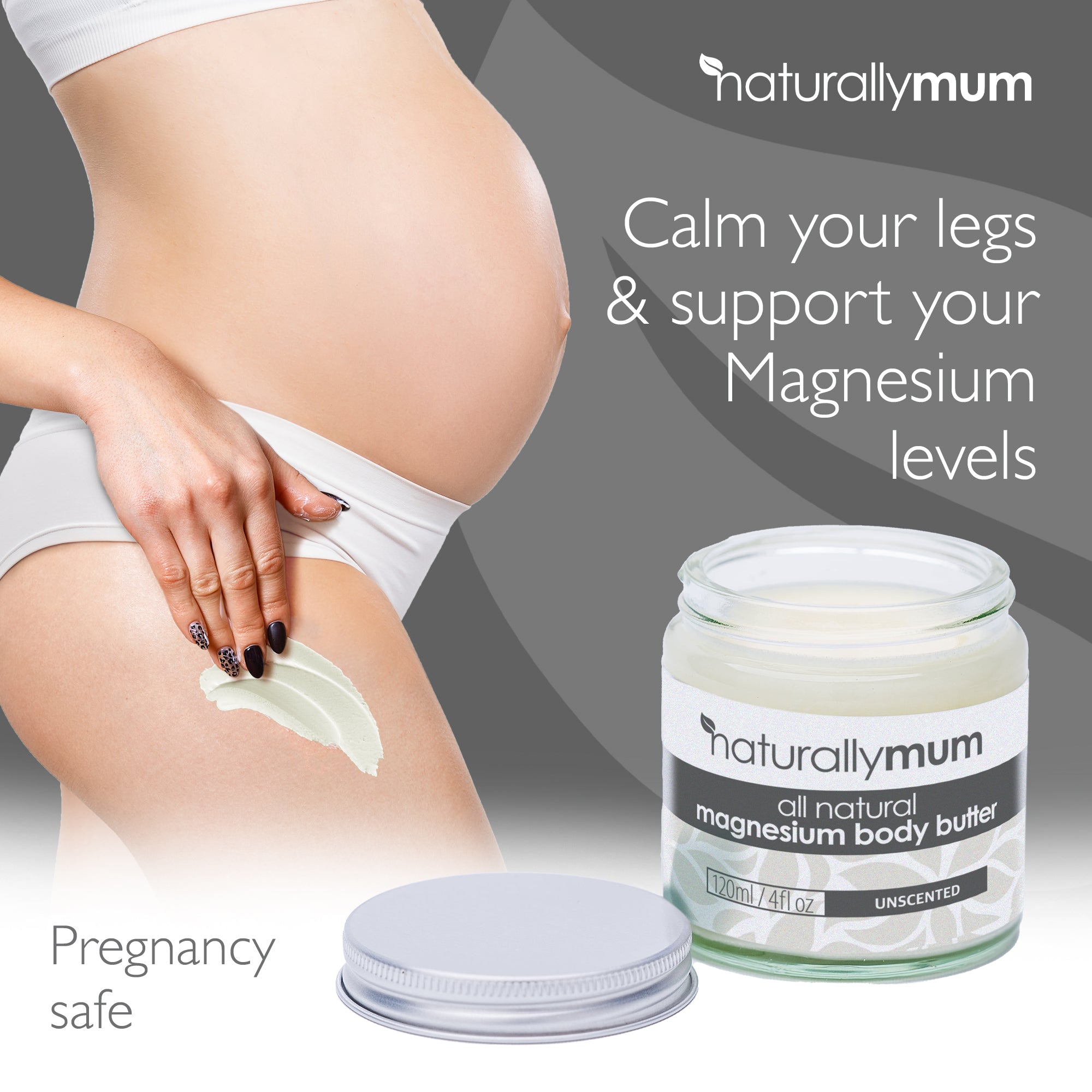 NaturallyMum Magnesium Body Butter Cream| Unscented | 120ml